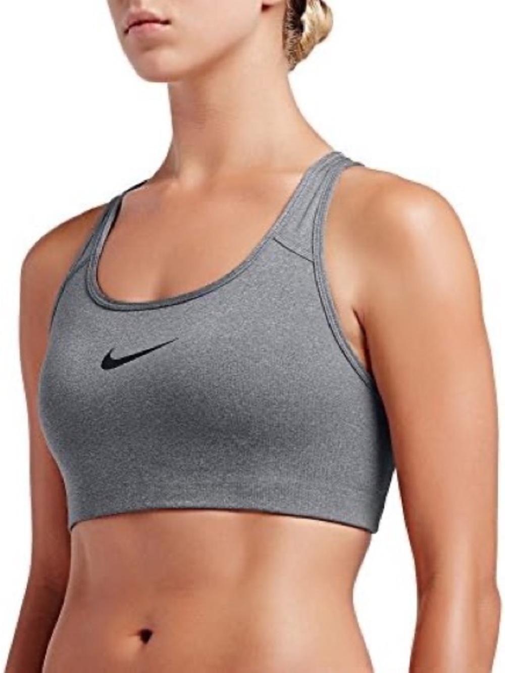 Nike Classic Swoosh Medium Support Sports Bra Grey - Size XS